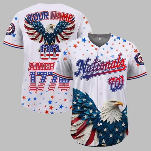Nationals Independence Day Baseball Jersey 2025 - Grishko.com
