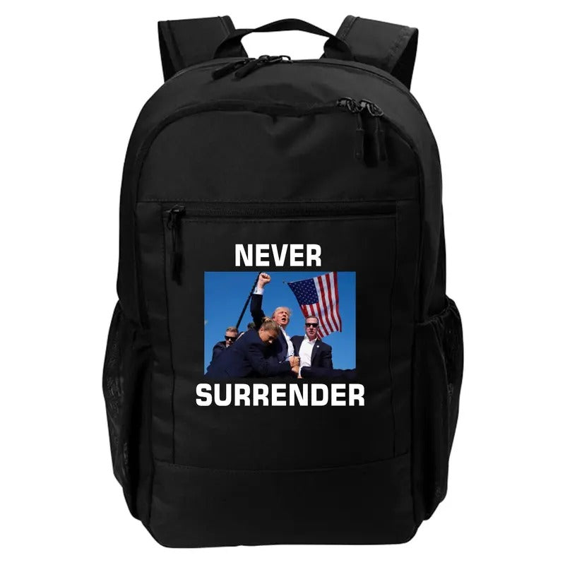 Never Surrender Trump 2024 JD Vance Pennsylvania Rally Daily Commute Backpack