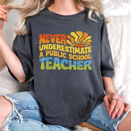 Never Underestimate a Public School Teacher Kamala Harris Shirt Harris Walz 2024 Shirt Madam Time Shirt Madam President Shirt