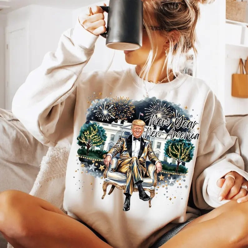 New Year Trump 2025 Sweatshirt for Men - Perfect for the Holidays