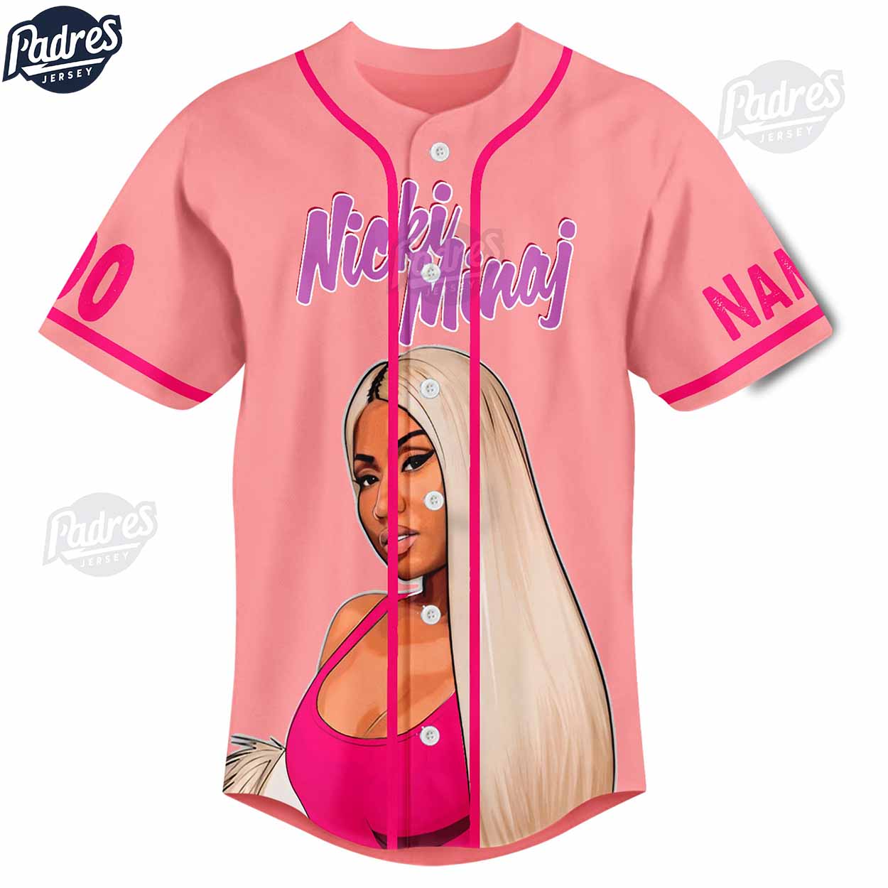 Nicki Minaj Pink Friday 2 Tour Custom Baseball Jersey Style - Padres Jersey Oasis: Elevate Your Baseball Style Game
