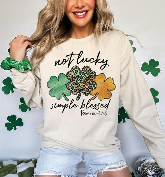 Not Lucky Simply Blessed Stpatrick's Day Shamrock Clover Stpatrick's Shirt Stpatrick's Quotes