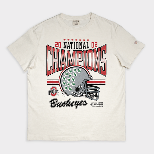 Ohio State Football 2002 National Champs Vintage Heavyweight Tee Style001