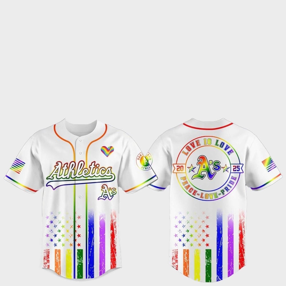 Oakland Athletics Pride Month Love Is Love 2025 Jersey - Grishko.com