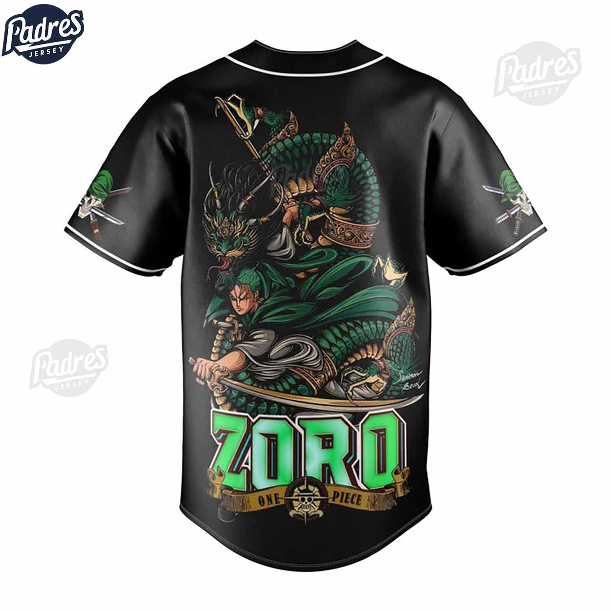 One Piece Wano Zoro The Swordman Baseball Jersey - Padres Jersey Oasis: Elevate Your Baseball Style Game