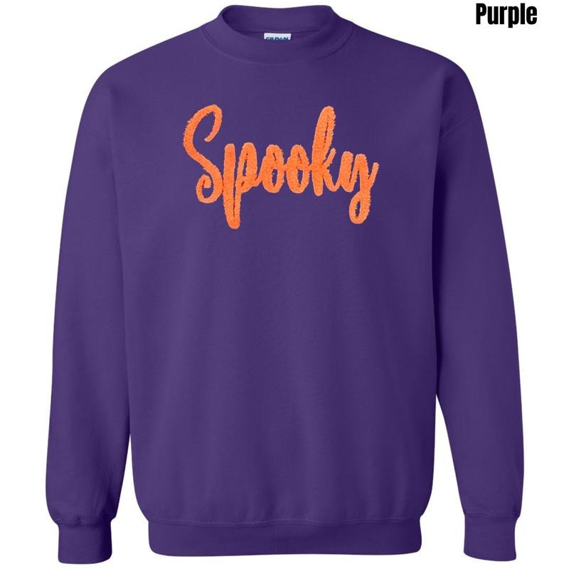 Orange Spooky Fluffy Patch Sweatshirt