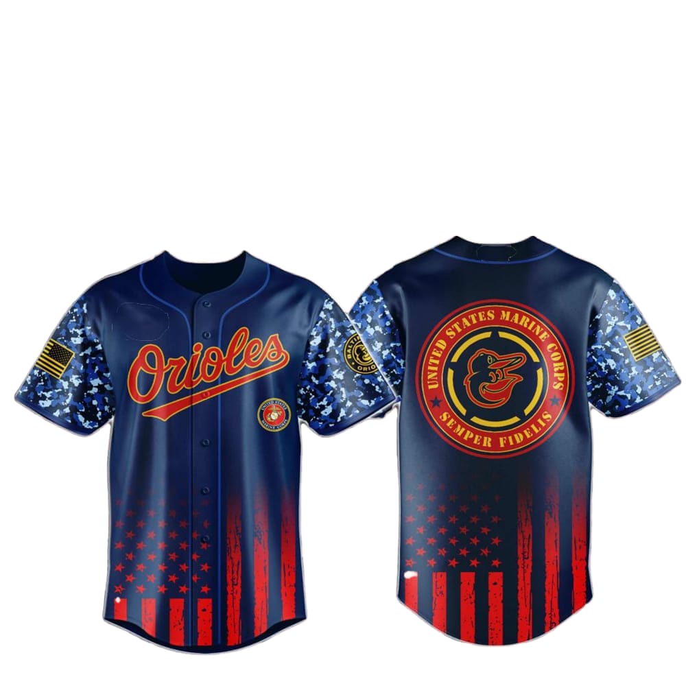 Orioles Marine Corps Military Appreciation Baseball Jersey 2025 - Grishko.com