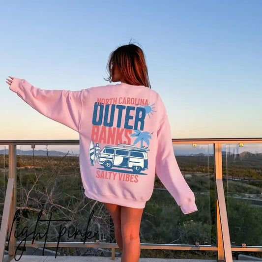 Outer Banks Sweatshirt Preppy Clothes Coconut Girl Beach Clothes Surfer Girl VSCO Girl Shirt Trendy Sweats Oversized Sweatshirt Y2k Crewneck