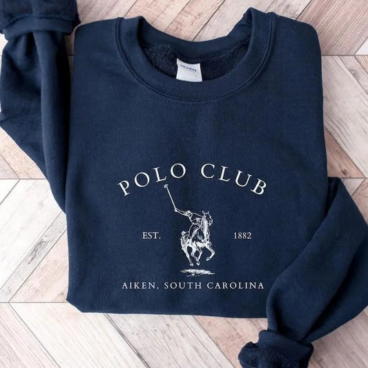 POLO CLUB Sweatshirt, Unisex Heavy Crewneck tshirt, South Carolina, Polo Sport Sweatshirt, Women's Crewnecks, Fall Sweatshirts - 100% COTTON MATERIAL - Menswear Sweater Hoodie