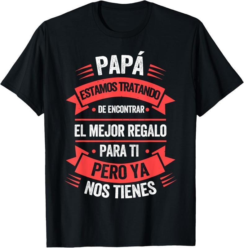 Papa Shirt, Men gifts Casual shortsleeve tops Funny Fathers Day Shirt Spanish Dad from Daughter Son T-Shirt, Cotton graphic tees