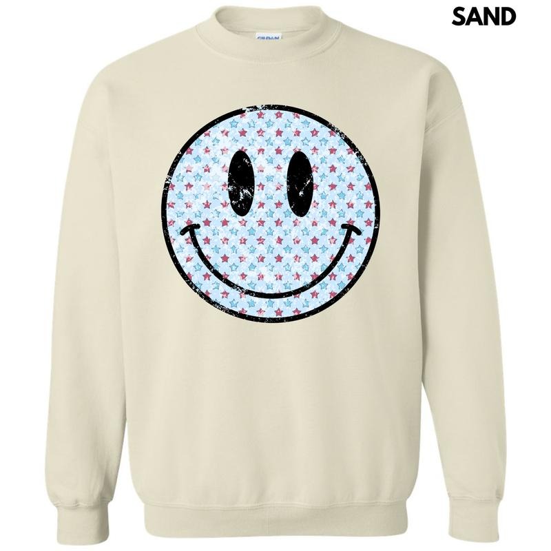 Patriotic Stars Happy Face Sweatshirt 'NLB'