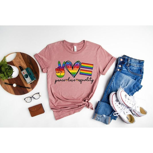Peace Love Equality Shirt, Rainbow Flag Shirt, Gay Pride Shirt, Pride Month Shirt, Gay Rights Shirt, Gay Rainbow Shirt, Pride Hoodie, T-shirt and sweater