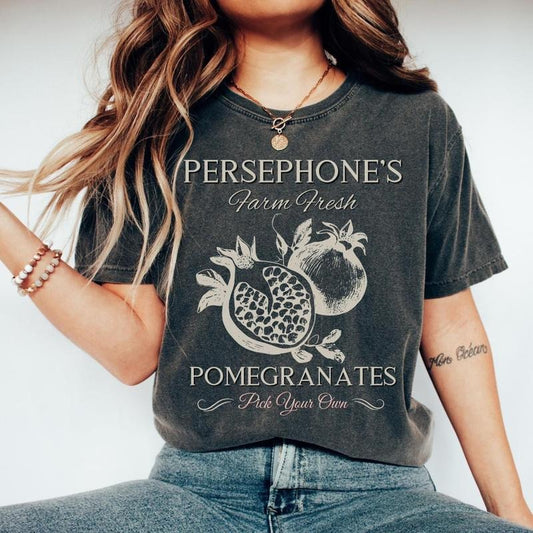 Persephone Booktok T-Shirt, Persephone's Pomegranate Farm T-shirt, Greek Goddess Tee, Greek Mythology T Shirt, Cottagecore
