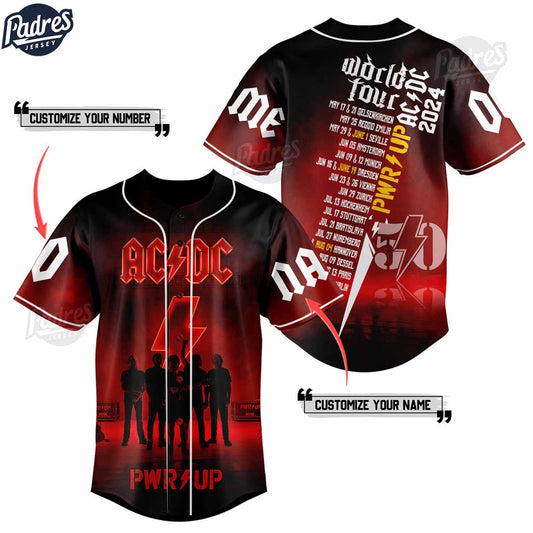 Personalized ACDC World Tour 2024 Baseball Jersey Style - Padres Jersey Oasis: Elevate Your Baseball Style Game