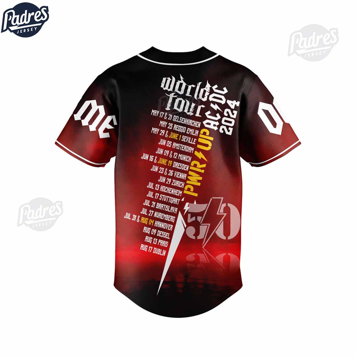 Personalized ACDC World Tour 2024 Baseball Jersey Style - Padres Jersey Oasis: Elevate Your Baseball Style Game
