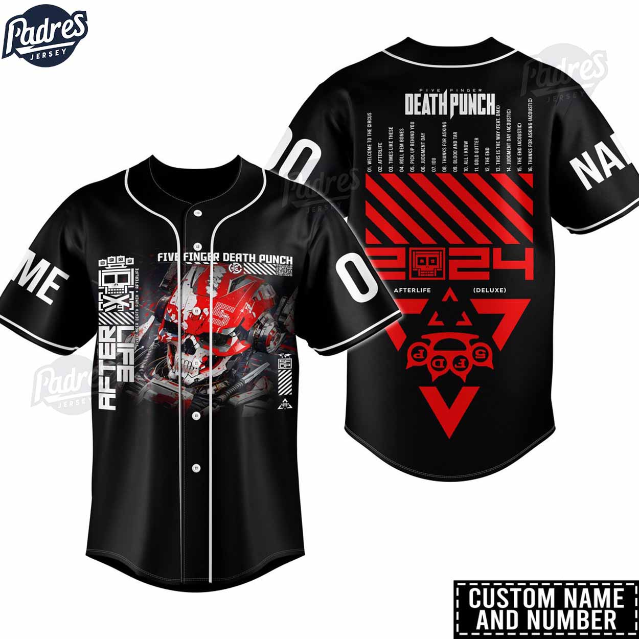 Personalized Five Finger Death Punch 5FDP Tour 2024 Baseball Jersey Shirt - Padres Jersey Oasis: Elevate Your Baseball Style Game