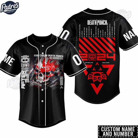 Personalized Five Finger Death Punch 5FDP Tour 2024 Baseball Jersey Shirt - Padres Jersey Oasis: Elevate Your Baseball Style Game
