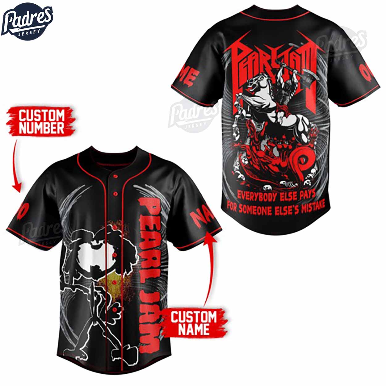 Personalized Pearl Jam Tour 2024 Baseball Jersey - Padres Jersey Oasis: Elevate Your Baseball Style Game