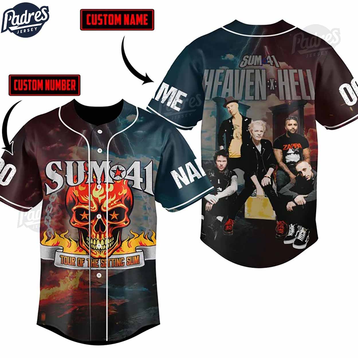Personalized World Tour Sum 41 Baseball Jersey - Padres Jersey Oasis: Elevate Your Baseball Style Game
