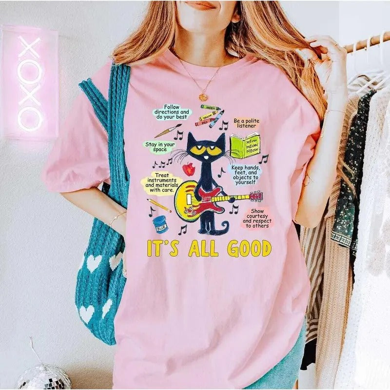 Pet.e the Cat It's All Good Shirt, Pet.e The Cat Sweatshirt, School Shirt, Children's Book Shirt, Cat Teacher Sweatshirt,Teacher Shirt Gifts