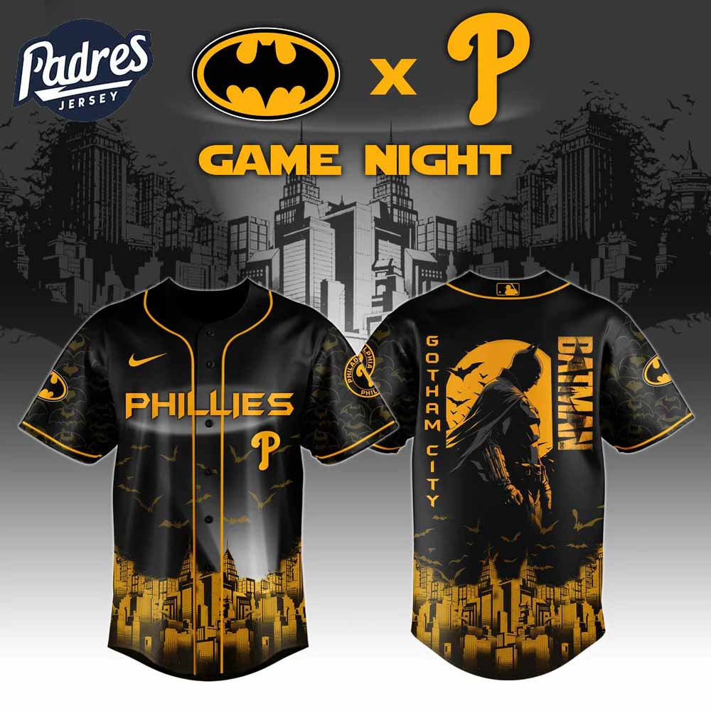 Philadelphia Phillies x DC Batman Game Night Baseball Jersey 2025 - Padres Jersey Oasis: Elevate Your Baseball Style Game