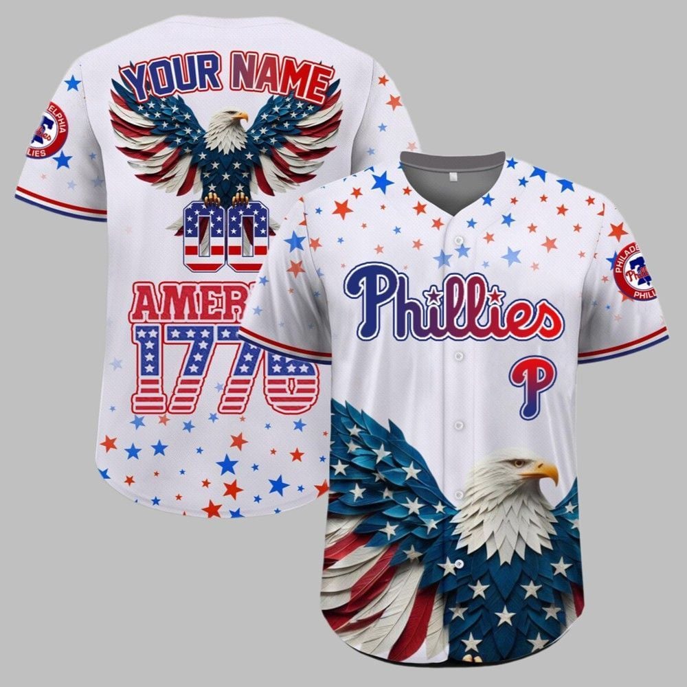 Phillies Independence Day Baseball Jersey 2025 - Grishko.com