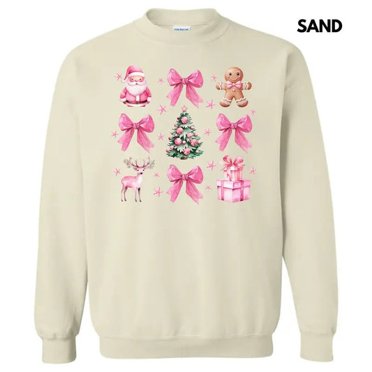 Pink Coquette Christmas Collage Sweatshirt 'NLB'