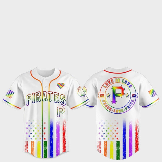 Pittsburgh Pirates Pride Month Love Is Love 2025 Jersey - Grishko.com