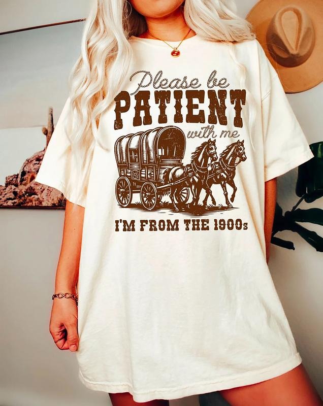 Please Be Patient With Me I'm From The 1900s Shirt, 80s 90s Shirt, Funny Birthday Gift Shirt, 1900s Graphic Tee, Cute Grandparents T-Shirt, Old Computer Games Shirt