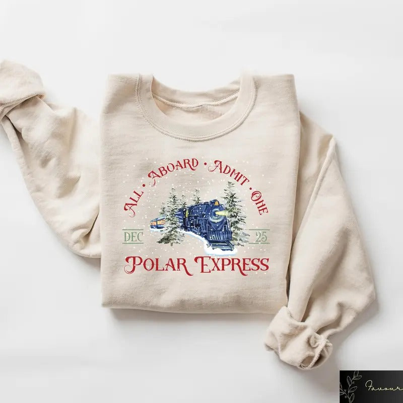 Polar Express Shirt, Christmas Gift For Family, Merry Christmas Hoodie, Christmas Gift Ideas, Xmas Crewneck Sweater