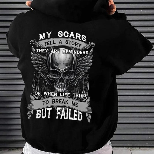 Mens Skull Letter Print Drop Shoulder Hoodie 1 Side Printed Hoodie, Hoodie For Man And Woman Graphic Casual Crew Neck Long Sleeve 50/50 Cotton/Polyester Blend Unisex Classic Fit Retro