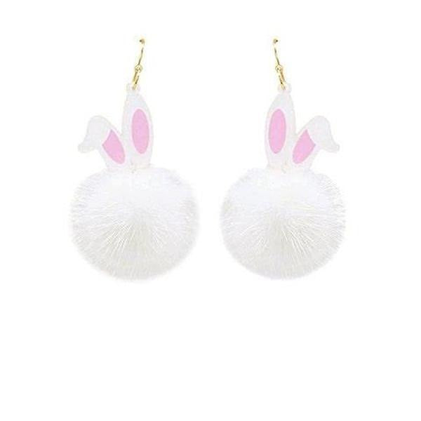 Pom Pom Rabbit Earrings