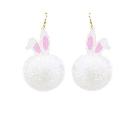 Pom Pom Rabbit Earrings