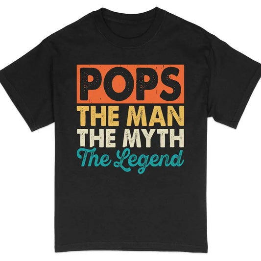 Pops The Man The Myth The Legend T-shirt Father's Day Gift Tee Vintage Graphic Dad Shirt  sweater and hoodie