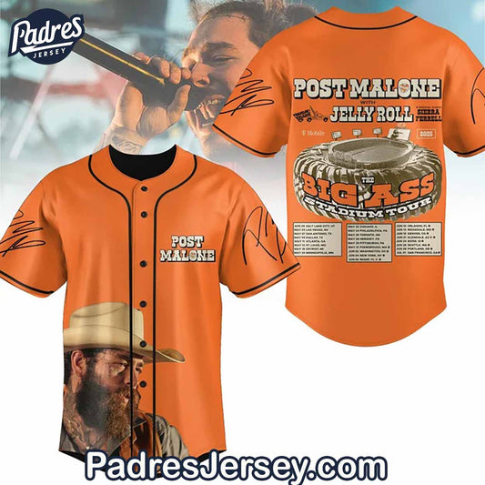 Post Malone With Jelly Roll Tour 2025 Baseball Jersey Outfit - Padres Jersey Oasis: Elevate Your Baseball Style Game