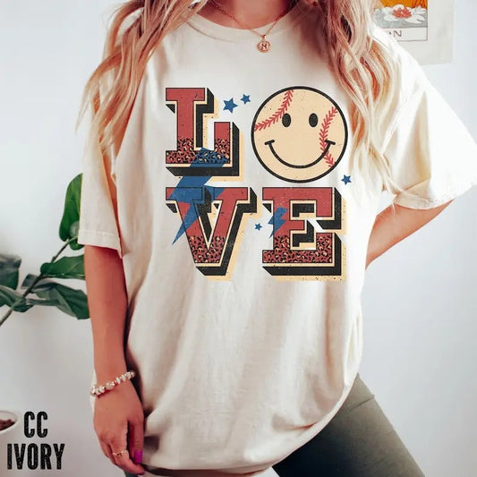 Premium  Baseball Lovers Shirt, Smiley Face Baseball Shirt, Baseball Mom Shirt, T-ball Mom Shirt, Baseball Fans T-shirt, Baseball Teestyle{n002}2