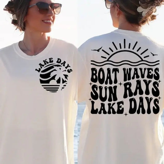 Premium  Boat Waves Sun Rays Lake Days , Lake Life , Summer Lake sweatshirt