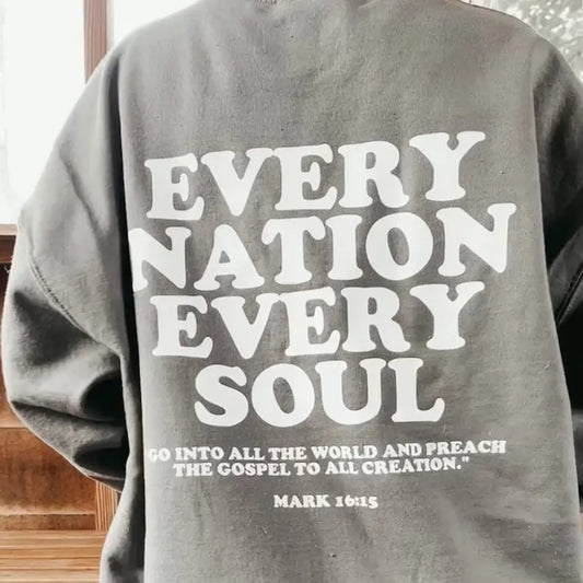 Premium  Every Nation Every Soul God Is Good All The Time Hoodie, Christian Hoodie, Jesus Hoodie, Cozy Sweatshirt, Words On Back Hoodie