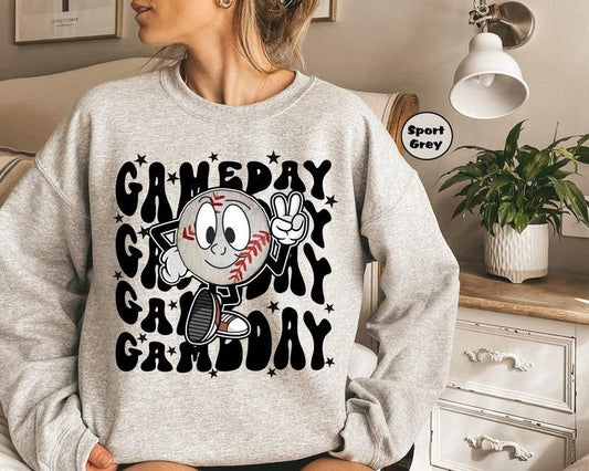 Premium  Game Day Sweatshirt, Baseball Game Day Hoodie, Baseball Match Outfit, Matching Family Clothing, Baseball Mom Hoodie, Sports Baseball Gifts