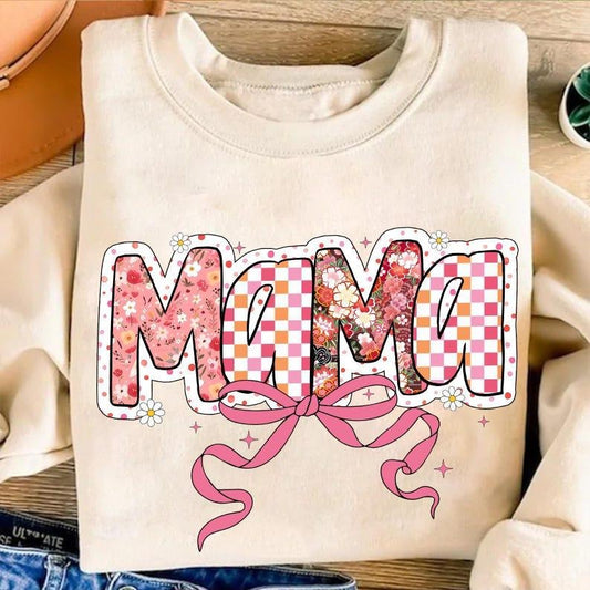Preppy Mama Sweatshirt Cute Mama Pink Floral Mama Mothers Day Mama Coquette Bow