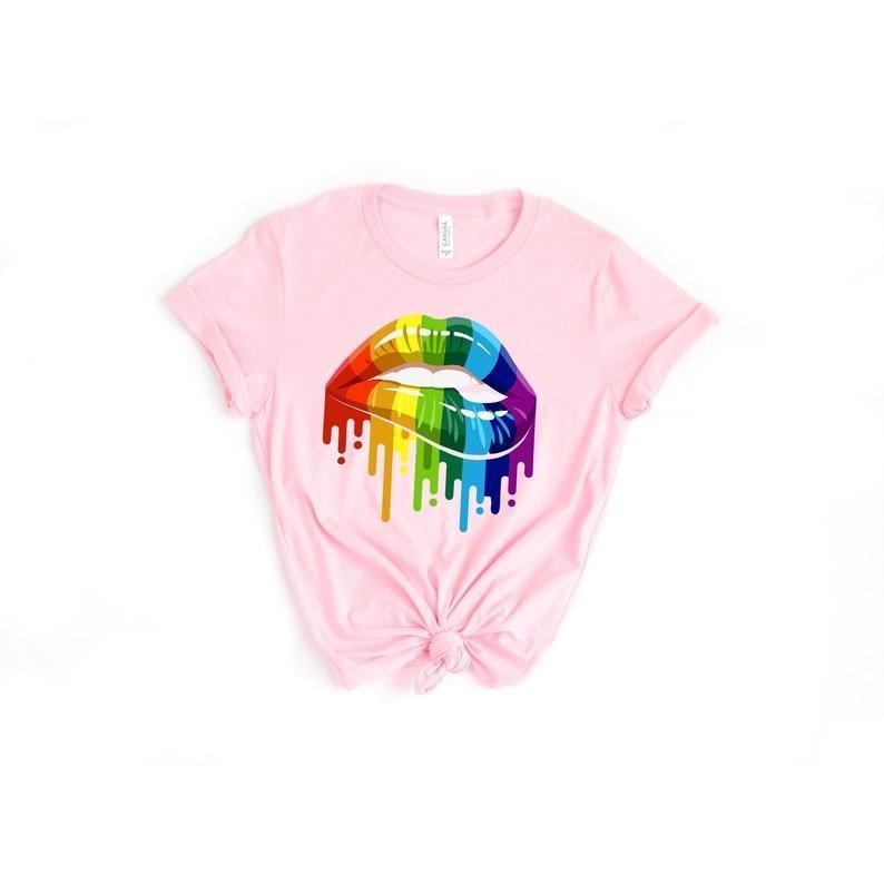 Pride Lips T Shirt Hoodie Sweater, Pride LGBT Shirt, Pride Shirt, Gay Pride T-Shirt, Gay Rainbow Shirt, LGBT Shirt, Lesbian Shirt, Can't Think Straight Shirts