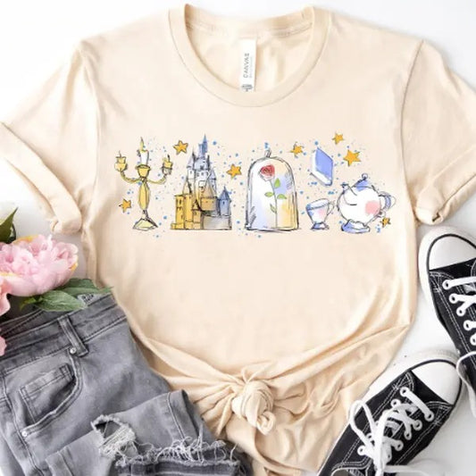 Princess Belle Fall Shirt, Beauty And The Beast Characters T-shirt