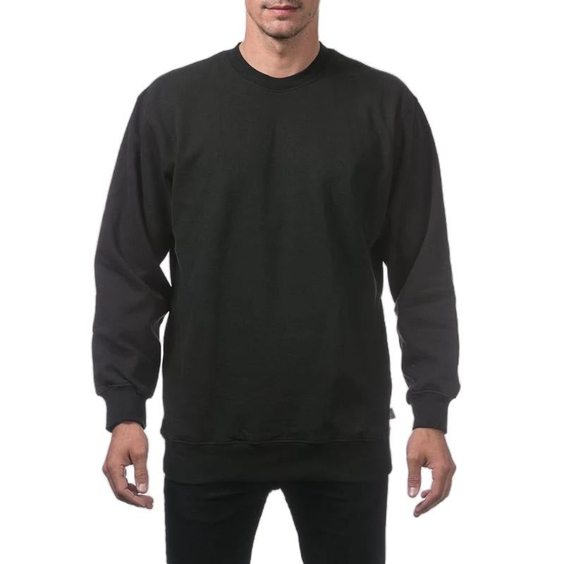 Pro Club Plain Blank Crew Neck Fleece Pullover Sweater (9oz Casual Crewneck Classic Cotton Menswear Sweatshirt Tops