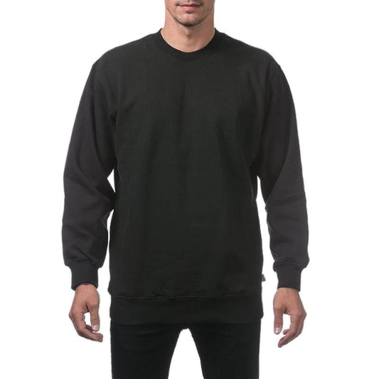Pro Club Plain Blank Crew Neck Fleece Pullover Sweater (9oz Casual Crewneck Classic Cotton Menswear Sweatshirt Tops