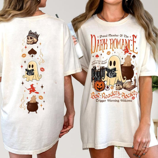 Proud Member Of The Dark Romance T-Shirt, Boo Readers Society Sweatshirt, Ghost The Lords Series Booktok Hoodie, Dark Romance Merch, Halloween Tee