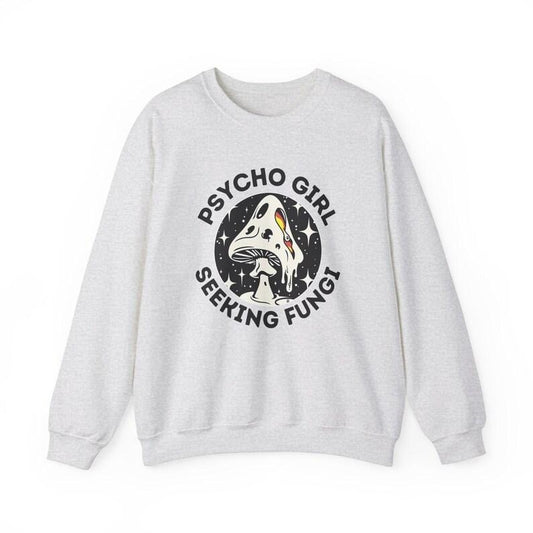 Psycho Girl Fungi Sweatshirt, Retro Mental Health Awareness Graphic Crewneck, Vintage Crazy Mushroom Shirt, Psychadelic Women Humor Clothing