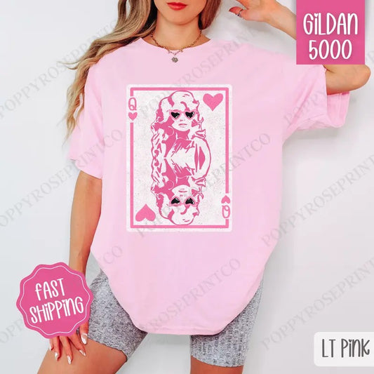 Queen of Hearts Shirt Gildan, Valentine's Day Women's Shirt, Cute Women's Oversized Tshirt