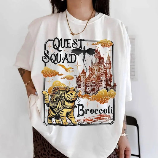 Quest Squad Broccoli Comfort Colors Shirt, Onyx Storm Shirt, Fourth Wing, Xaden Riorson, Ridoc Romantasy Fan Shirt, Dragon Rider,Bookish Tee
