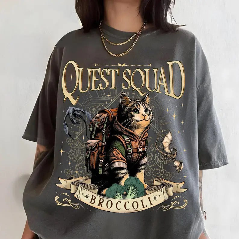 Quest Squad Comfort Color T-Shirt, Onyx Storm Book Inspired Tee, Fourth Wing T-Shirt, Fantasy Reader Gift, Novel Shirt, Unisex Jersey Tee