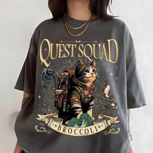 Quest Squad Comfort Color T-Shirt, Onyx Storm Book Inspired Tee, Fourth Wing T-Shirt, Fantasy Reader Gift, Novel Shirt, Unisex Jersey Tee